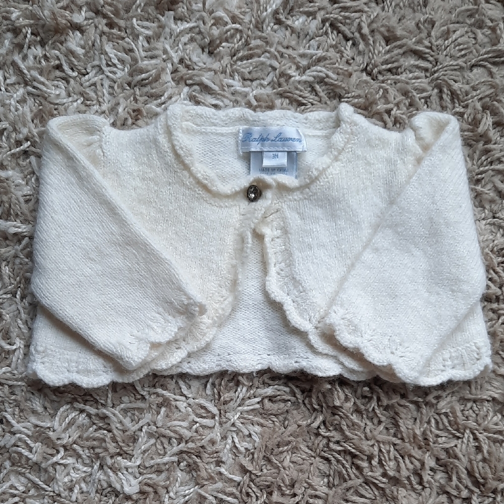 Ralph Lauren Ivory Knit Baby Sweater
